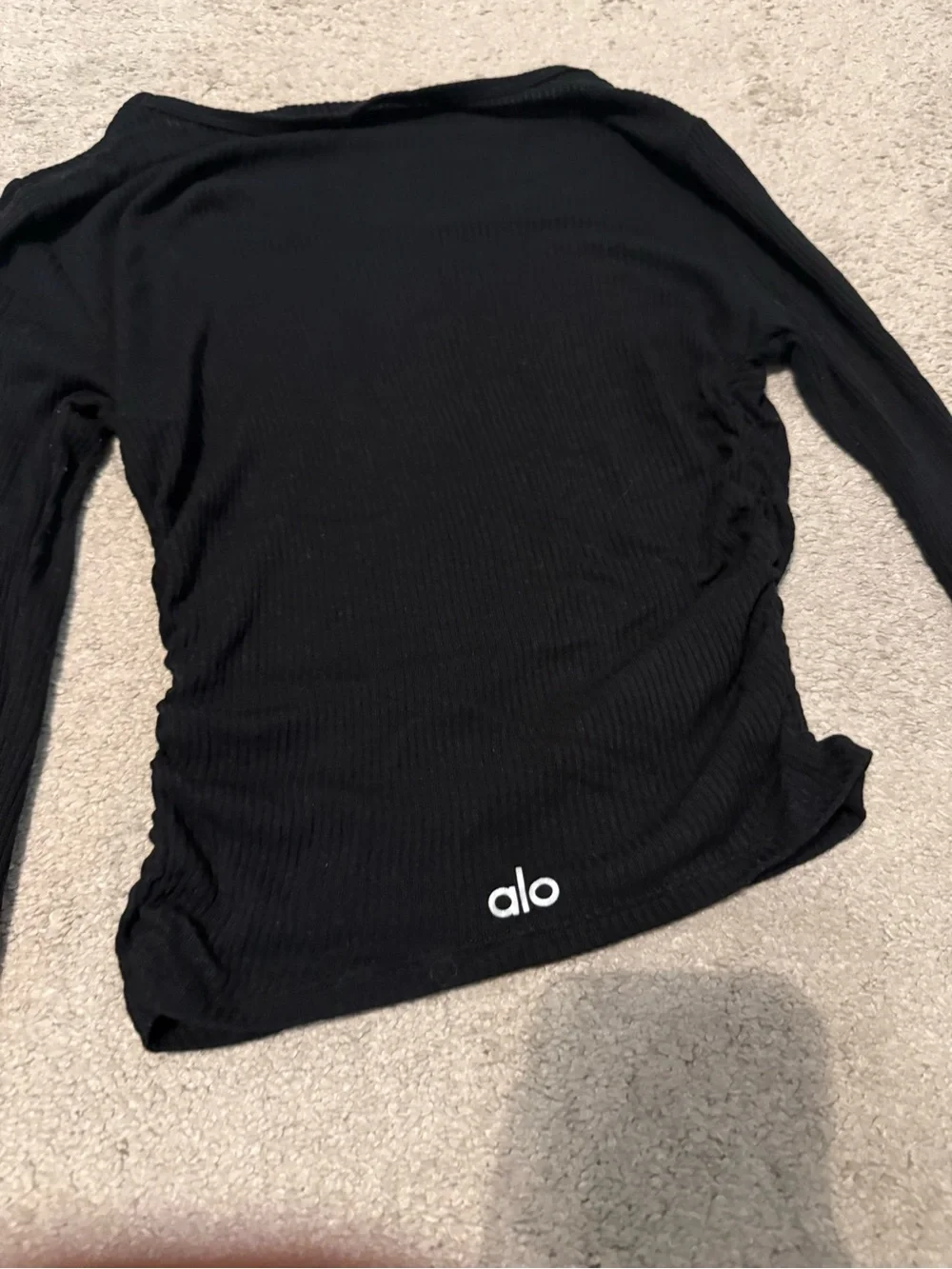 ALO Yoga Black Gather Long Sleeve